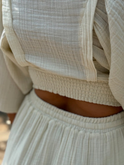 Müslin Krem İkili Takım