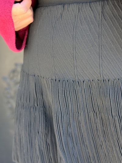 Siyah Çelik Triko Etek