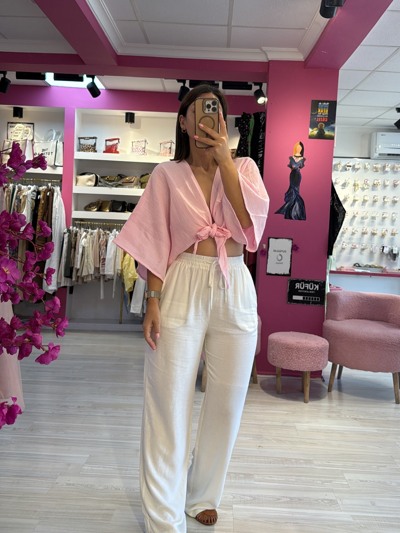 Pembe Müslin Kumaş