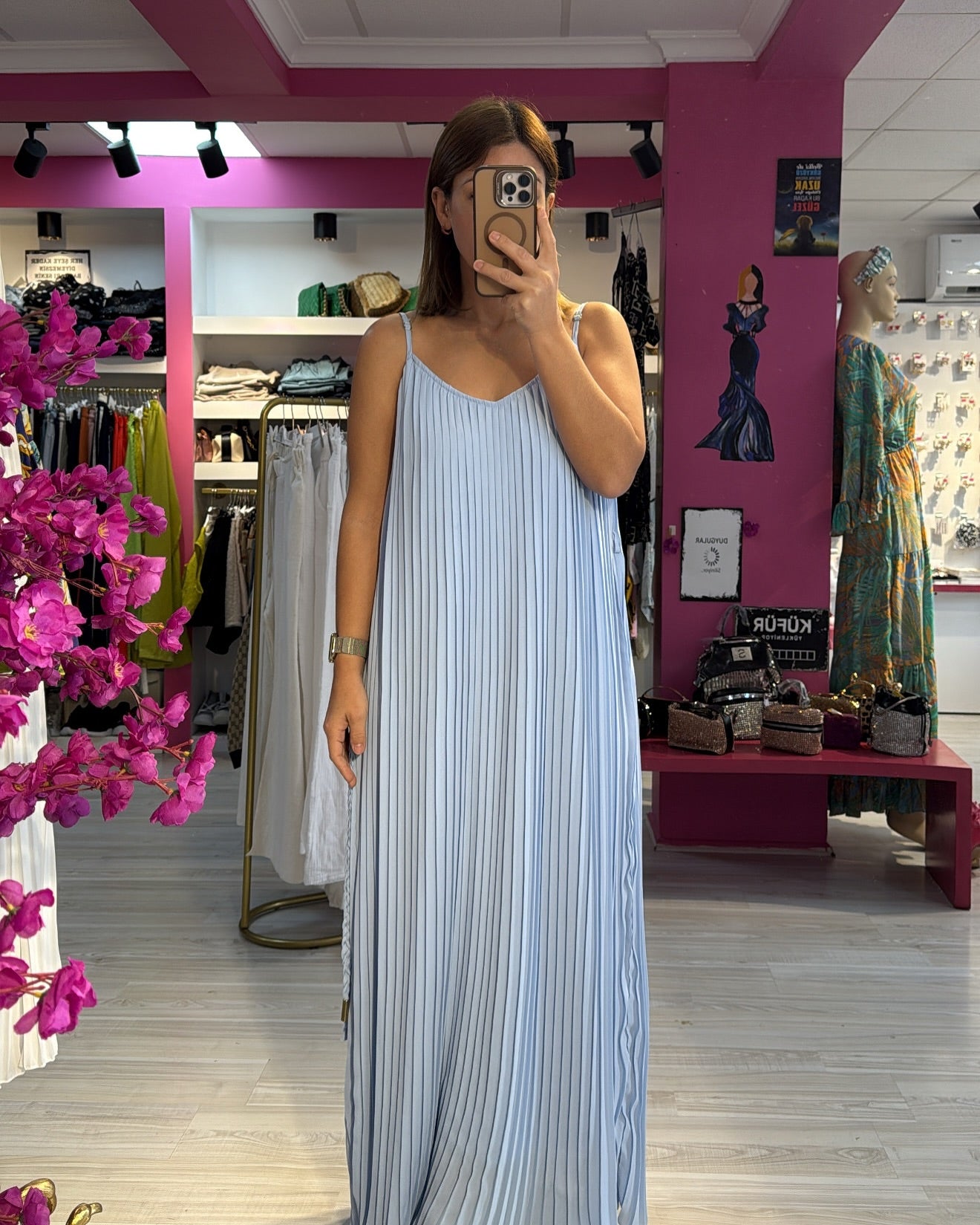 Buz Mavisi İthal Elbise