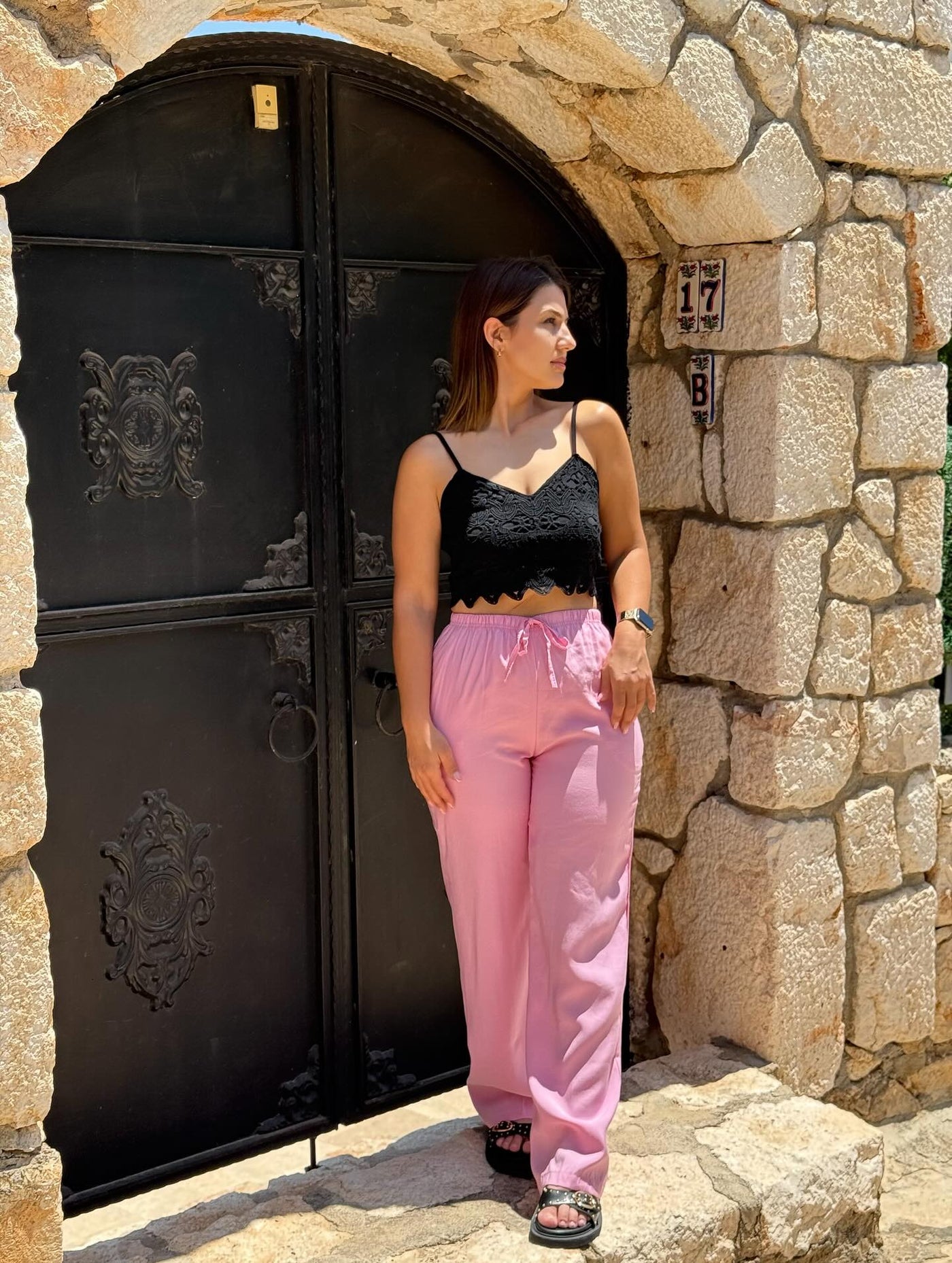 Tensel Kumaş Pembe Modal Pantolon