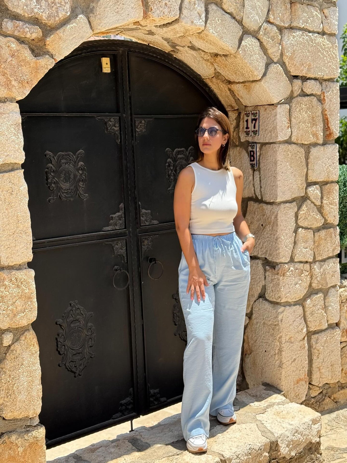 Tensel Kumaş Mavi Modal Pantolon