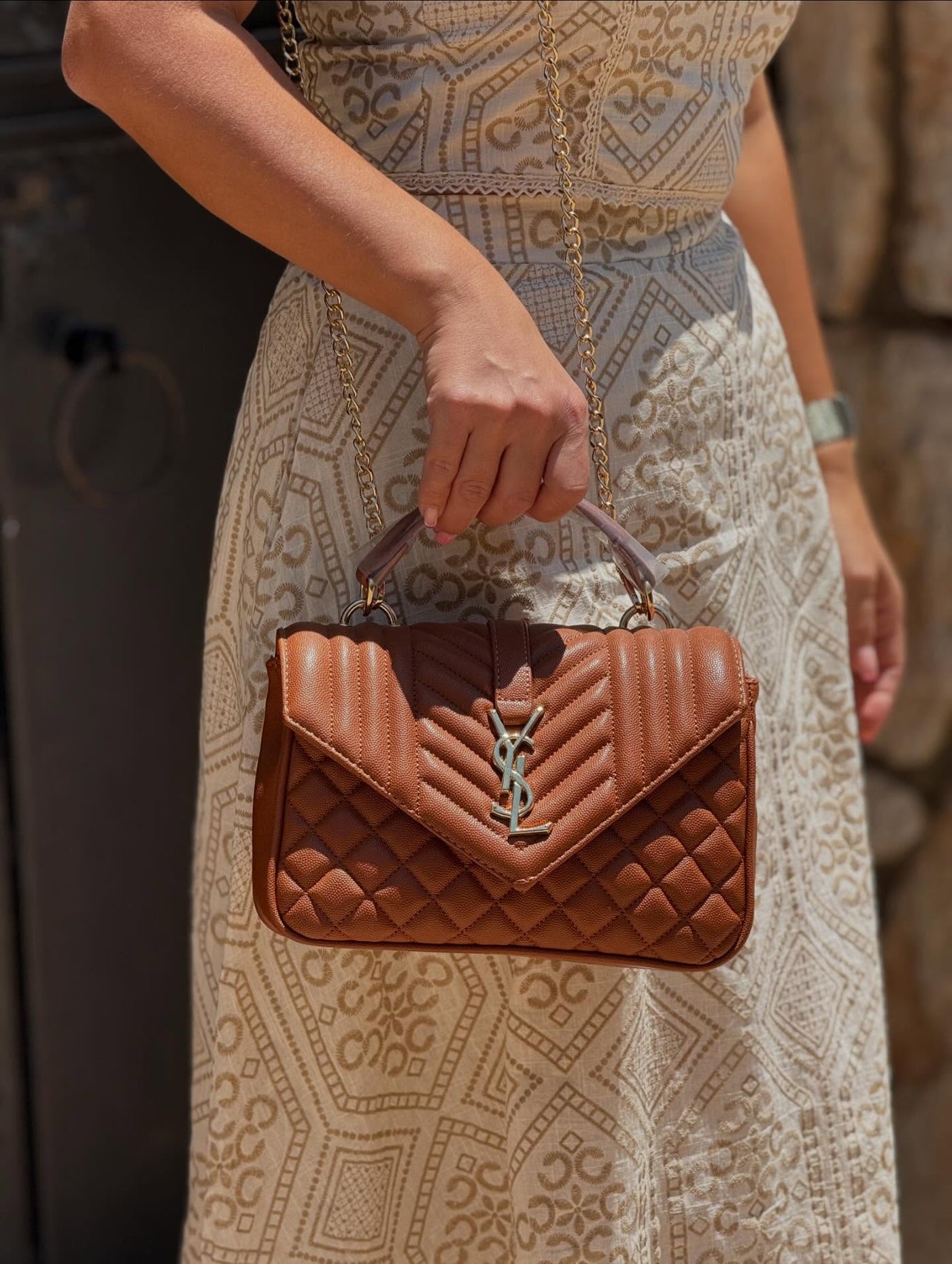 Kahve YSL Deri Çanta