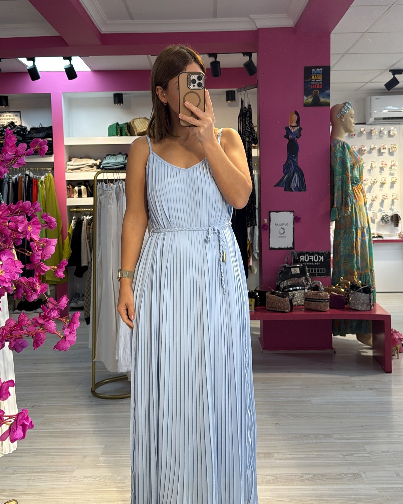 Buz Mavisi İthal Elbise