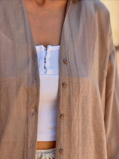 İthal Vizon Transparan Gömlek