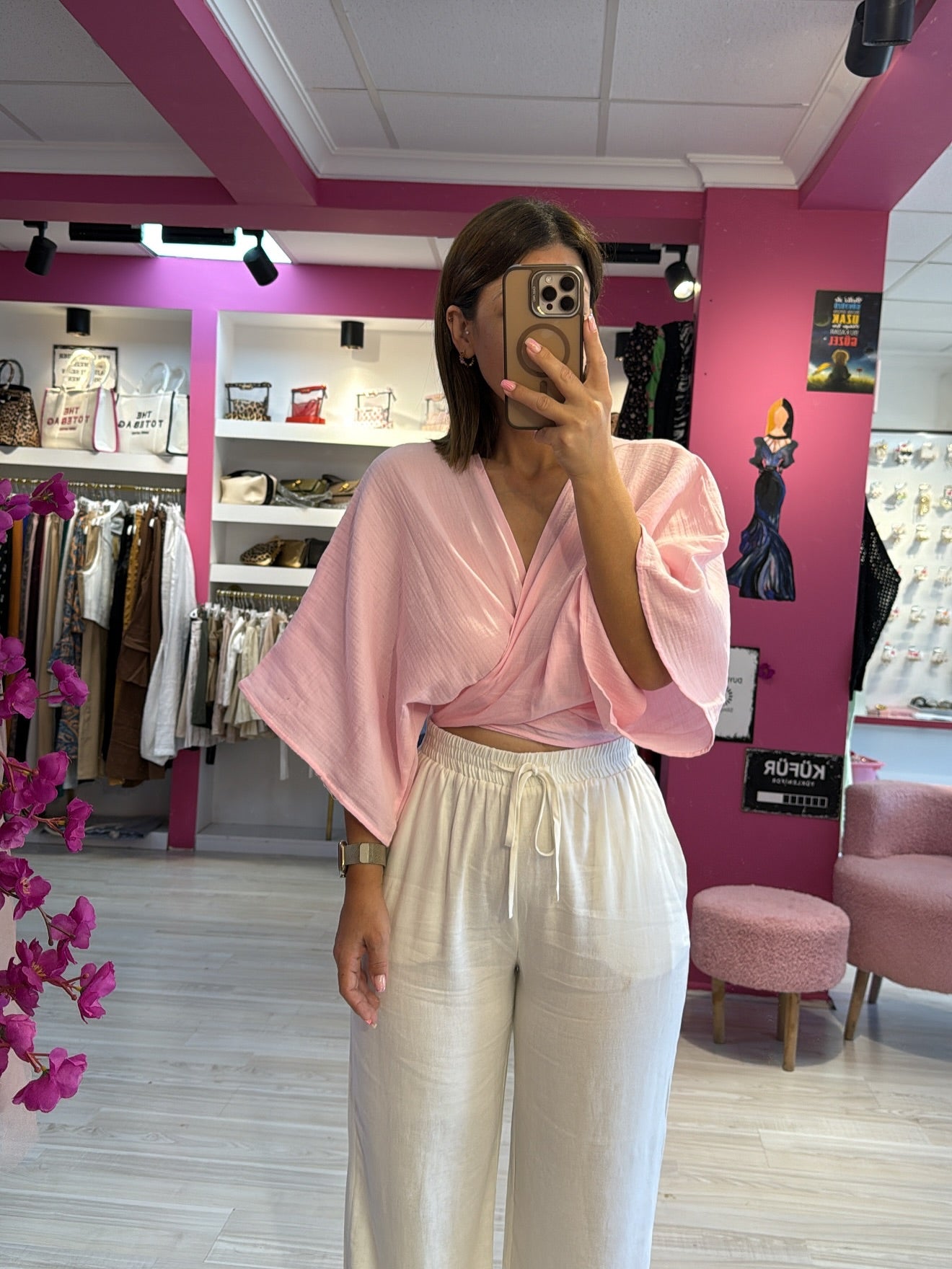 Pembe Müslin Kumaş