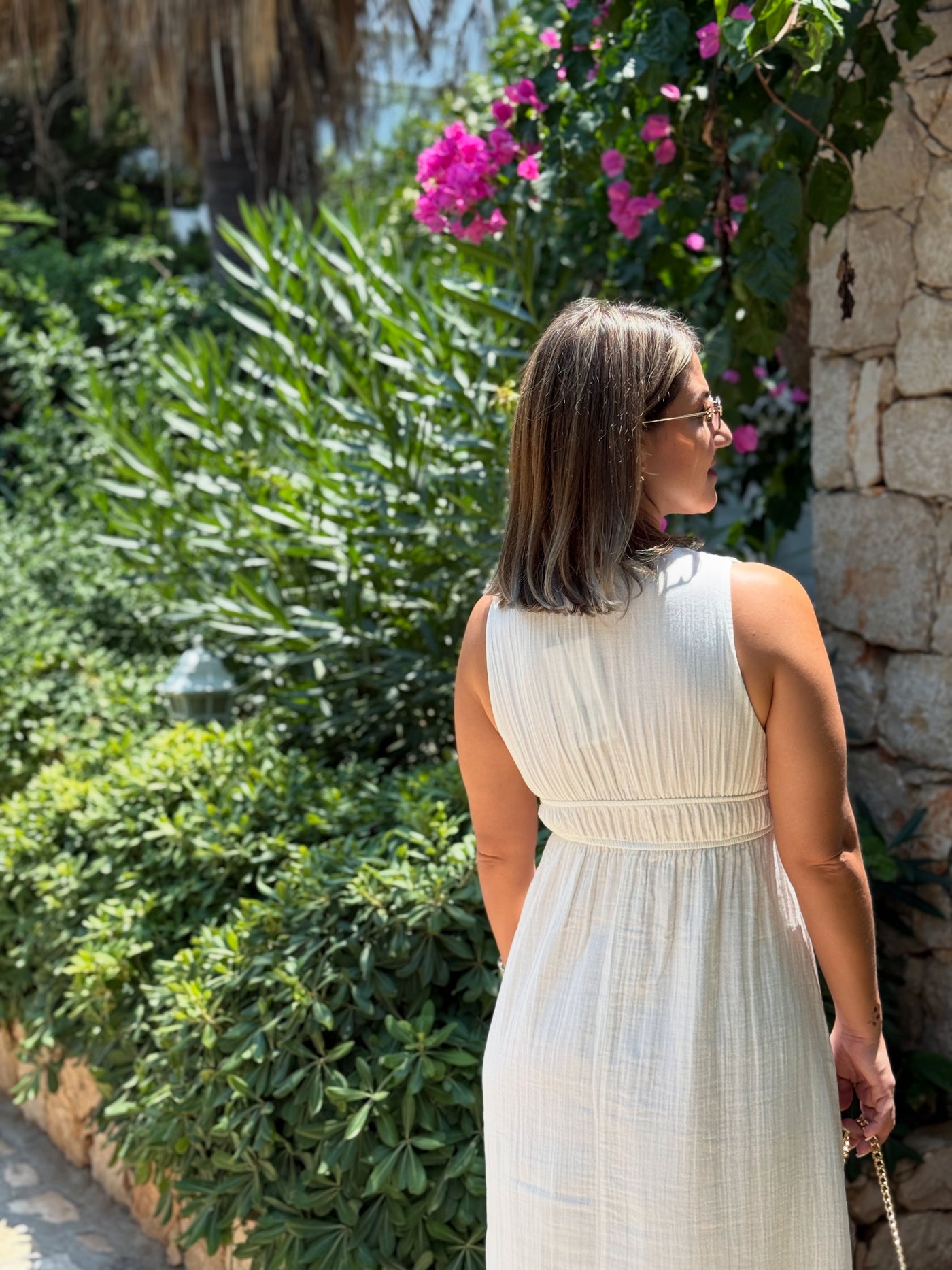 Beyaz Müslin Elbise