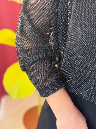 Simli Transparan Bluz