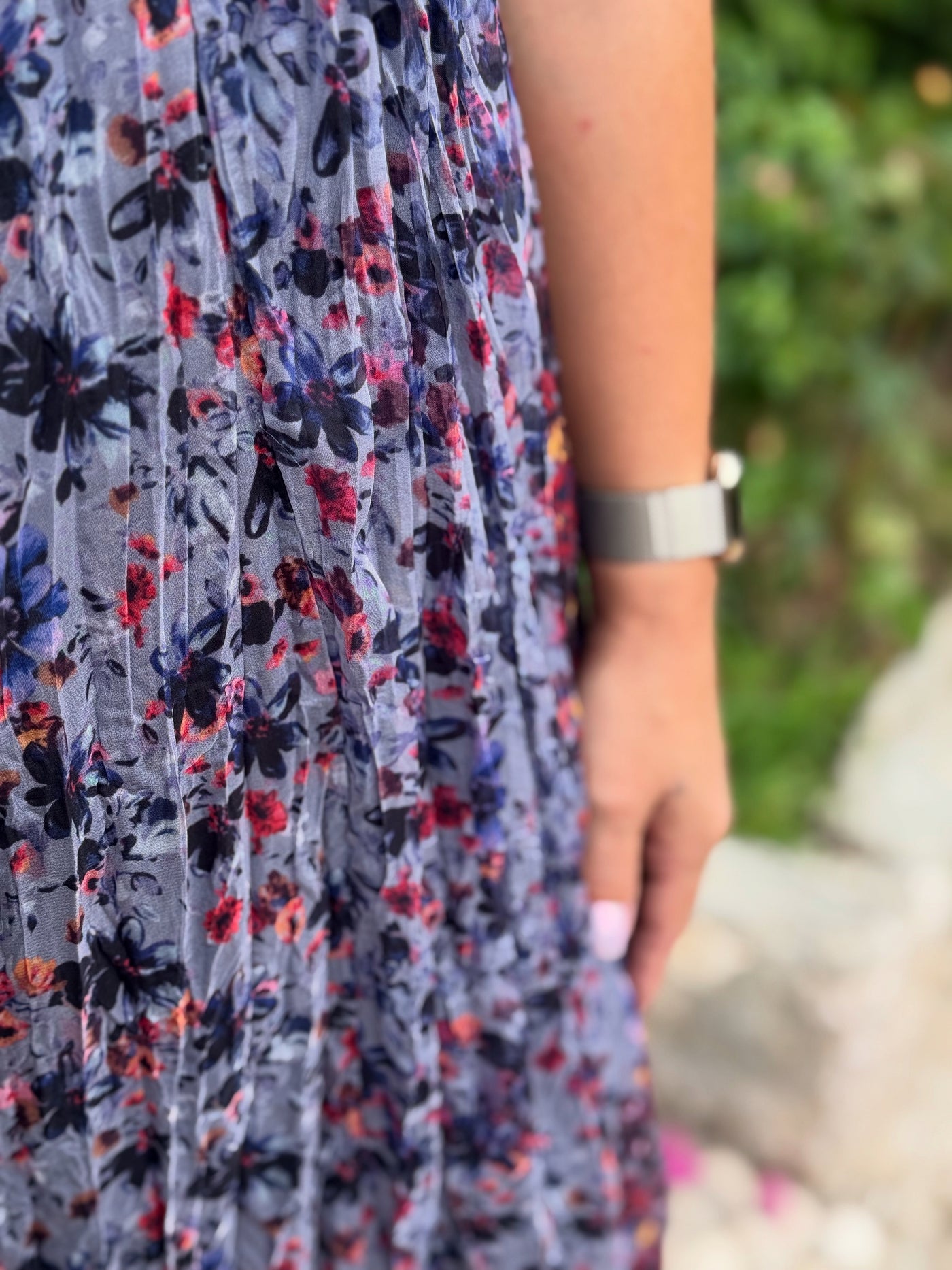 Çiçek Desenli Şifon Elbise