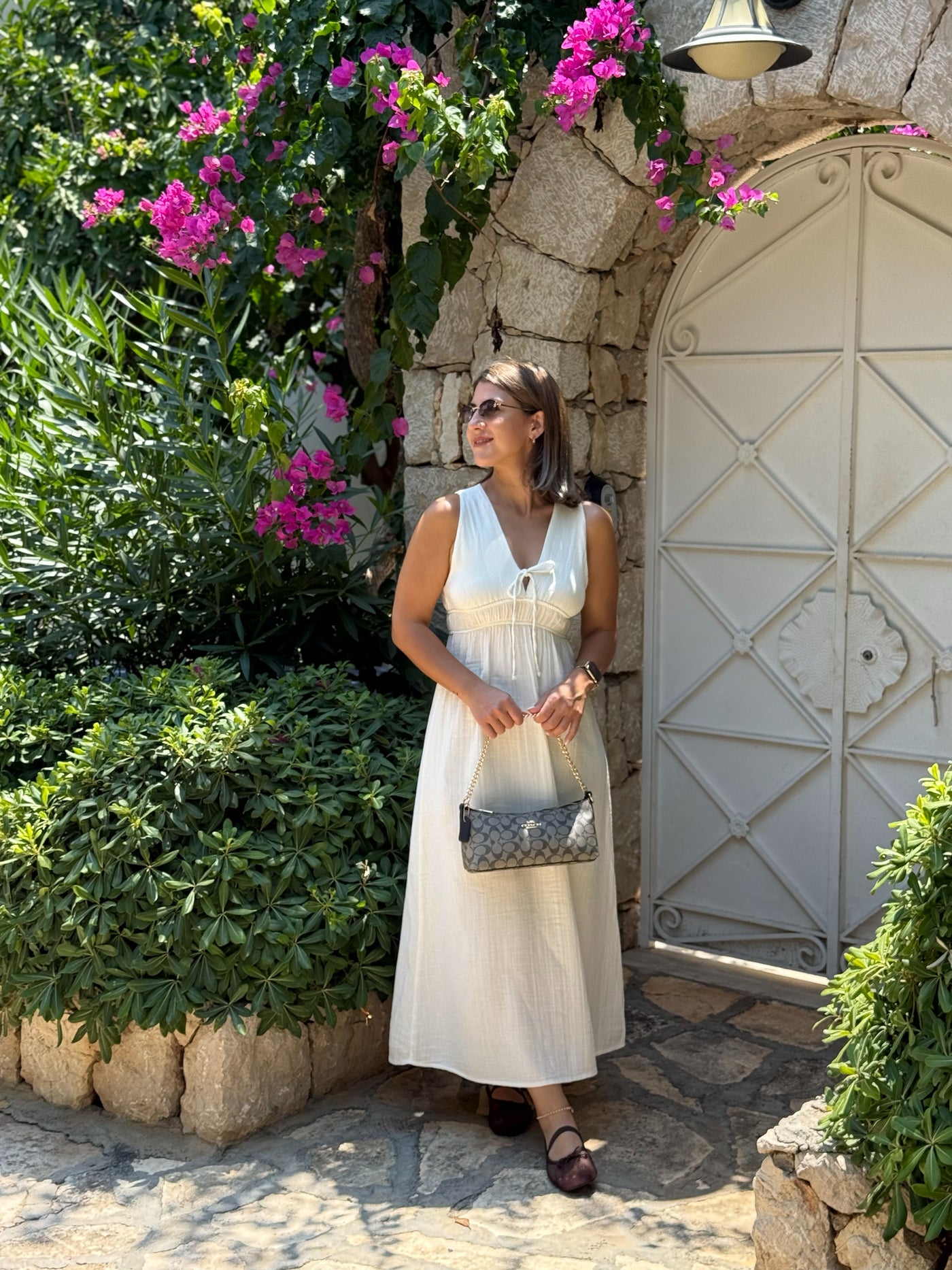 Beyaz Müslin Elbise