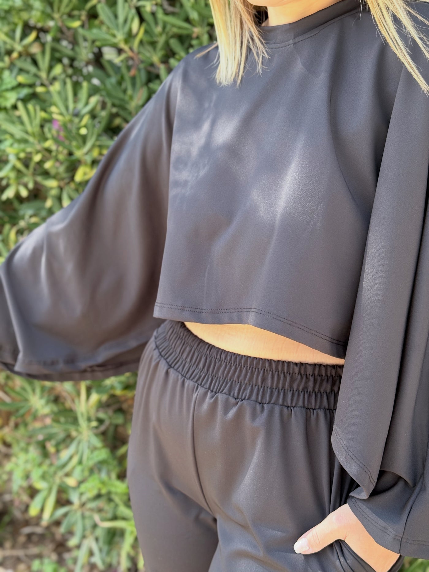 Yarasa Kol Siyah Pantolonlu Takım