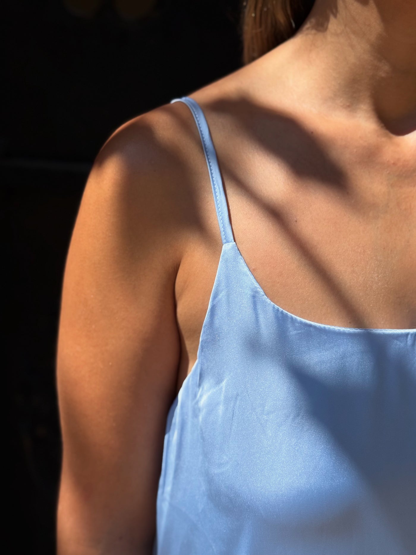 Bebe Mavisi Saten Elbise