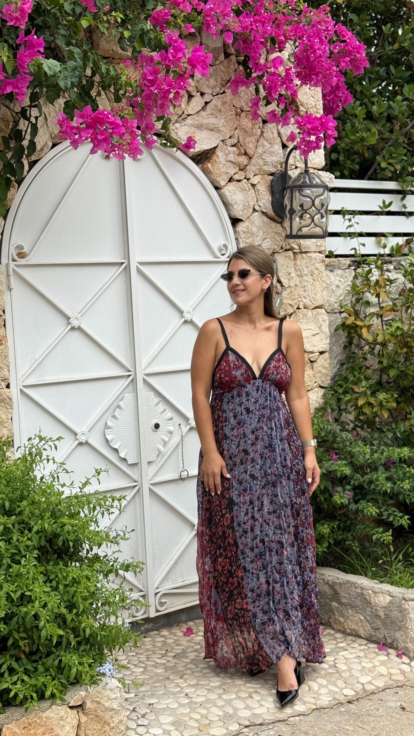 Çiçek Desenli Şifon Elbise