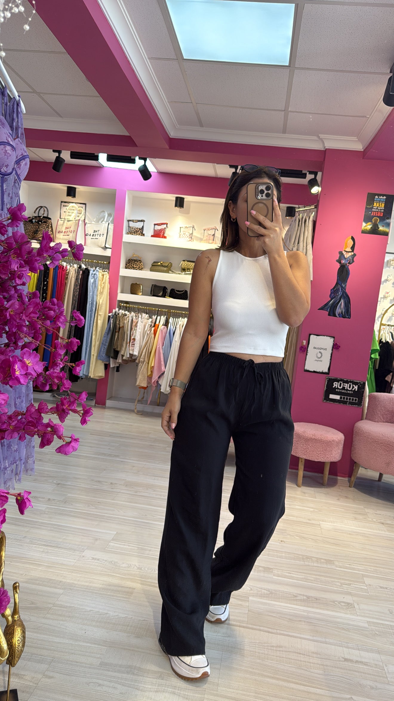 Tensel Kumaş Siyah Modal Pantolon