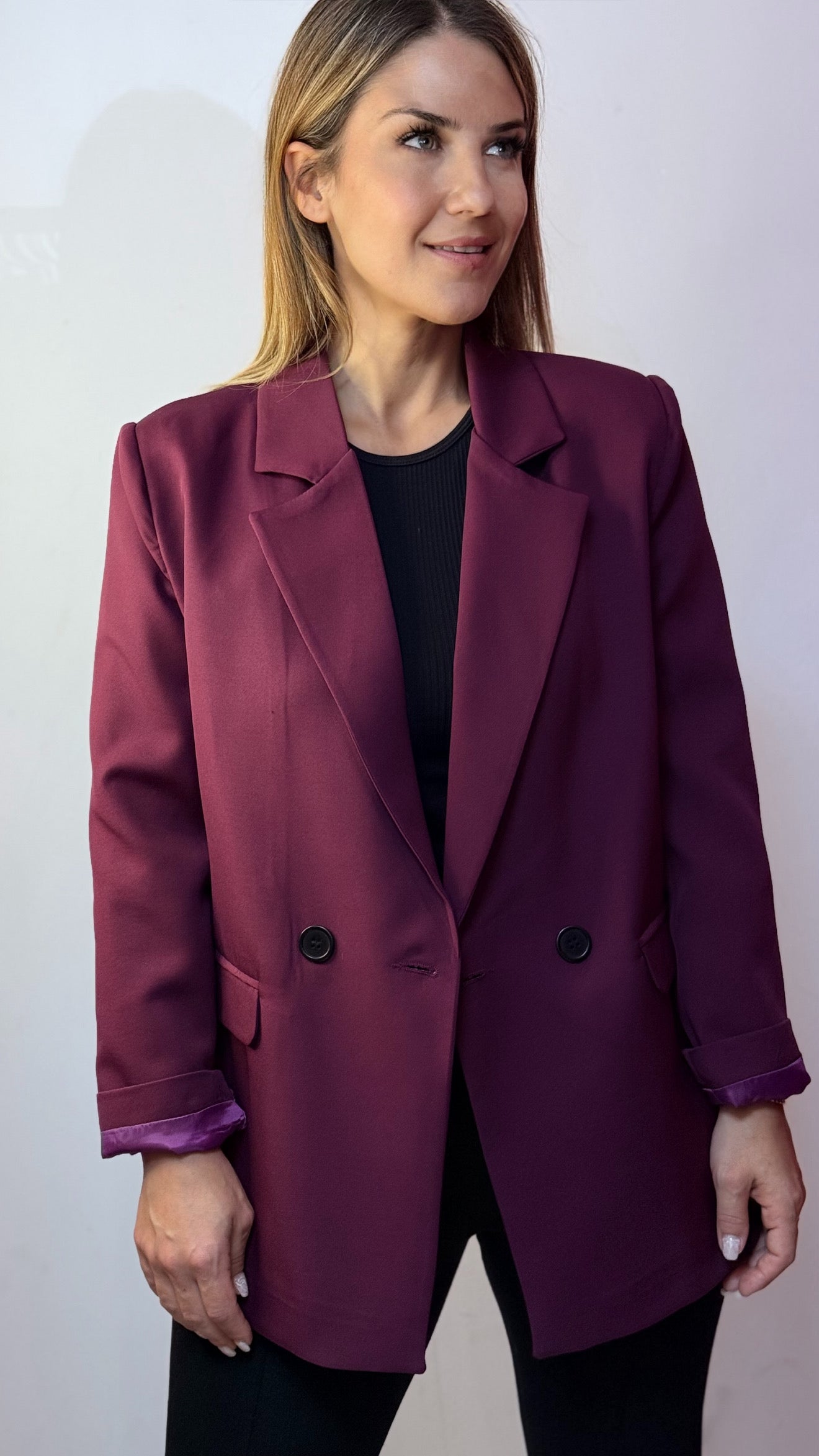 Vişne Çürüğü Renk Blazer Ceket