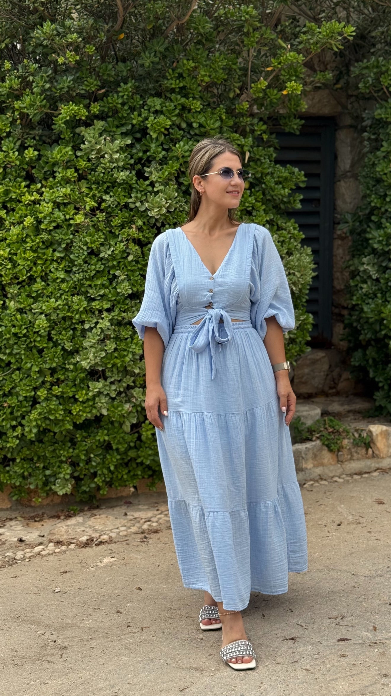 Mavi Müslin İkili Takım