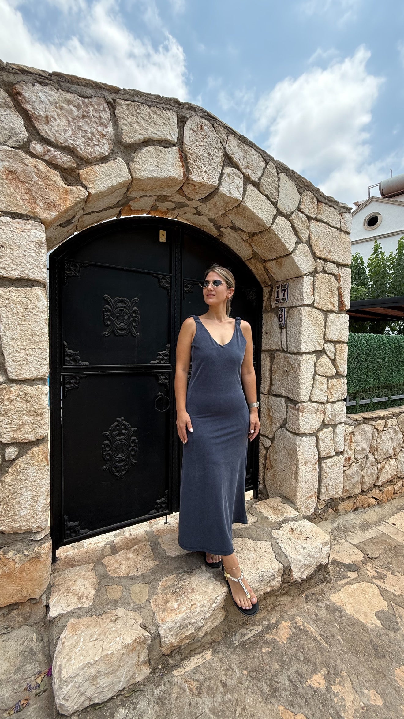 Modal Lacivert Elbise