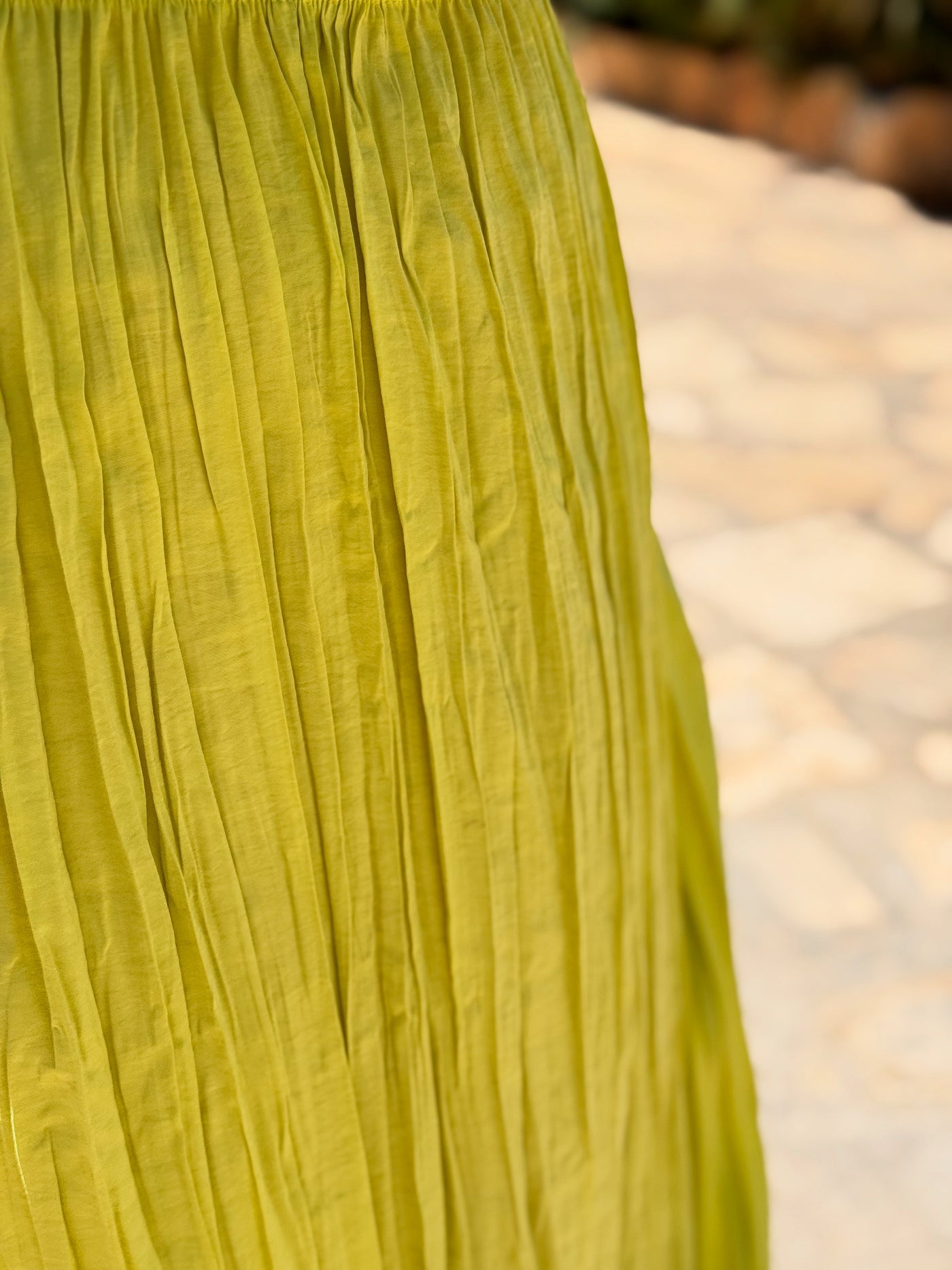 Yağ Yeşili Uzun Etek