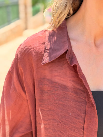 Kahve Transparan Gömlek