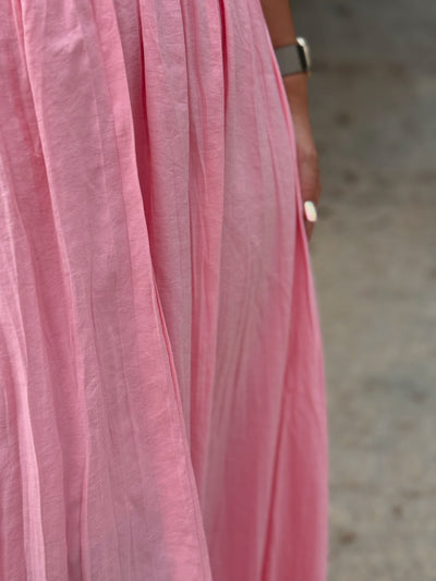 Tensel Kraşlı Pembe Etek