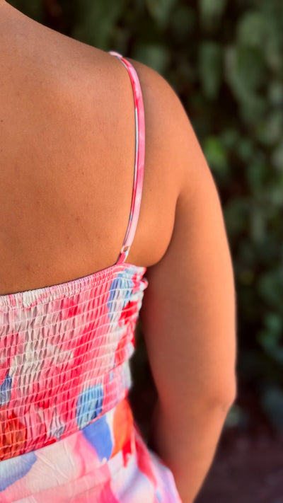 Desenli Önden Bağlamalı Tulum