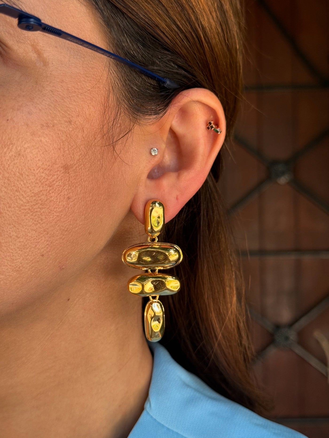 Çelik Sallantılı  Küpe