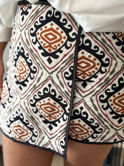 Etnik Desenli Şort Etek