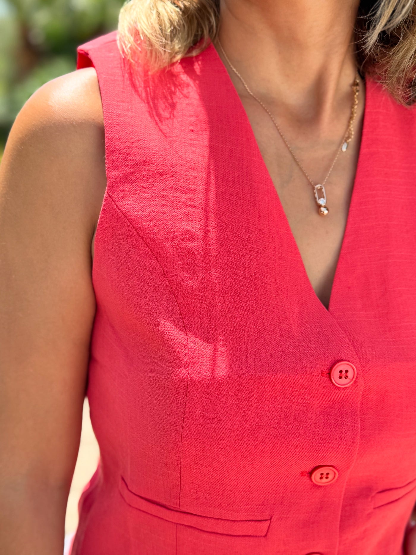 Narçiçeği Keten Yelek